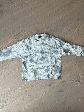 All Saints Tie-Dye Crewneck Sweatshirt - Gray/White